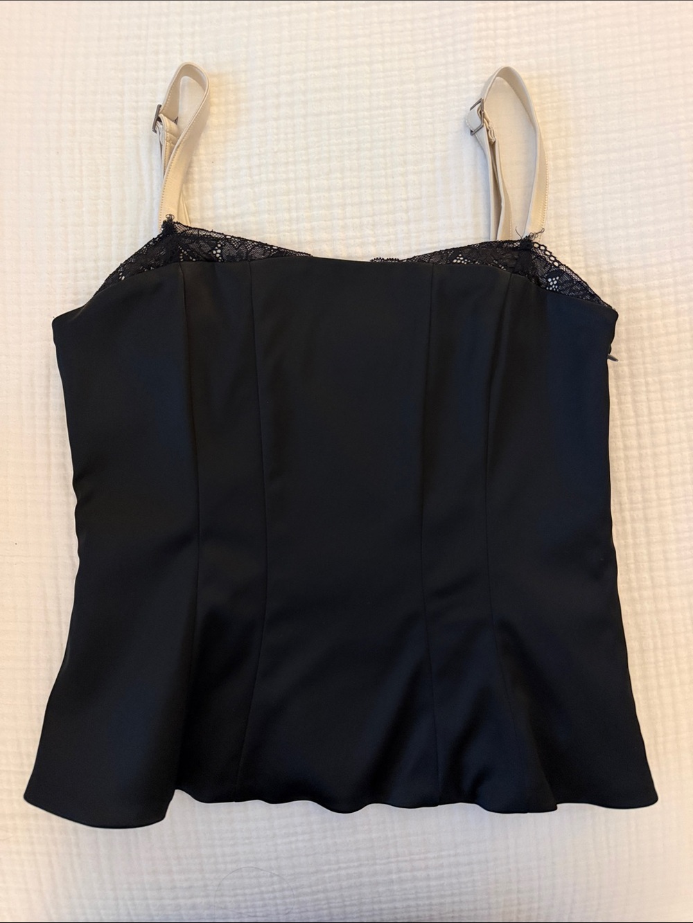 Abercrombie & Fitch Black Camisole with Cream Contrast Straps